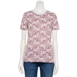 Women's Sonoma Goods For Life® Crewneck Tee -Outlet Clothiza Store 5484998 Mauve Quilt Tie Dye