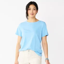 Women's Sonoma Goods For Life® Crewneck Tee -Outlet Clothiza Store 5484998 Texture Light Blue
