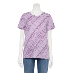 Women's Sonoma Goods For Life® Crewneck Tee -Outlet Clothiza Store 5484998 Violet Diagonal Dye