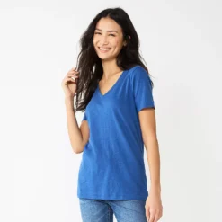 Women's Sonoma Goods For Life® Everyday V-Neck Tee -Outlet Clothiza Store 5485729 Cobalt Blue