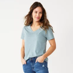 Women's Sonoma Goods For Life® Everyday V-Neck Tee -Outlet Clothiza Store 5485729 Gray Blue