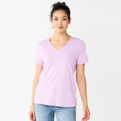 Women's Sonoma Goods For Life® Everyday V-Neck Tee -Outlet Clothiza Store 5485729 Light Lilac