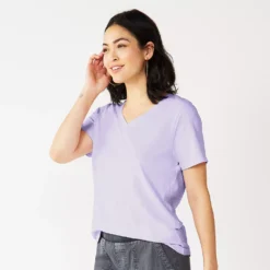 Women's Sonoma Goods For Life® Everyday V-Neck Tee -Outlet Clothiza Store 5485729 Light Purple