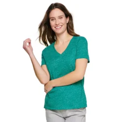 Women's Sonoma Goods For Life® Everyday V-Neck Tee -Outlet Clothiza Store 5485729 Light Teal Texture