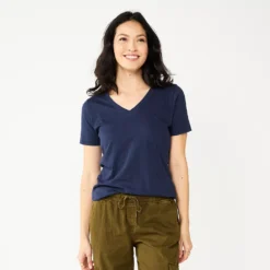 Women's Sonoma Goods For Life® Everyday V-Neck Tee -Outlet Clothiza Store 5485729 Navy