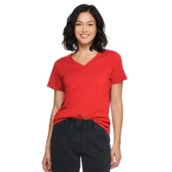 Women's Sonoma Goods For Life® Everyday V-Neck Tee -Outlet Clothiza Store 5485729 Red