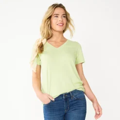 Women's Sonoma Goods For Life® Everyday V-Neck Tee -Outlet Clothiza Store 5485729 Spring Green