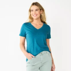 Women's Sonoma Goods For Life® Everyday V-Neck Tee -Outlet Clothiza Store 5485729 Teal