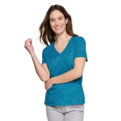 Women's Sonoma Goods For Life® Everyday V-Neck Tee -Outlet Clothiza Store 5485729 Teal Texture