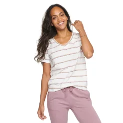 Women's Sonoma Goods For Life® Everyday V-Neck Tee -Outlet Clothiza Store 5485729 White Stripe