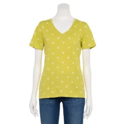 Women's Sonoma Goods For Life® Everyday V-Neck Tee -Outlet Clothiza Store 5485729 Yellow Green Sun
