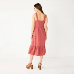 Women's Sonoma Goods For Life® x Lauren Lane Button Front Flounce Dress -Outlet Clothiza Store 5489838 ALT