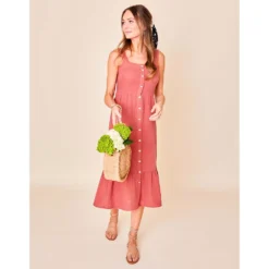 Women's Sonoma Goods For Life® x Lauren Lane Button Front Flounce Dress -Outlet Clothiza Store 5489838 ALT3