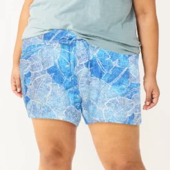 Plus Size Sonoma Goods For Life® Pajama Shorts -Outlet Clothiza Store 5490355 Blue Crackle
