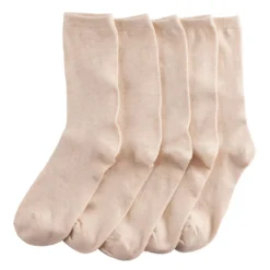 Women's Sonoma Goods For Life® 5 Pack Plain Knit Crew Socks -Outlet Clothiza Store 5497544 ALT4