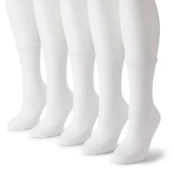 Women's Sonoma Goods For Life® 5 Pack Plain Knit Crew Socks -Outlet Clothiza Store 5497544 White
