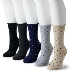 Women's Sonoma Goods For Life® 5-Pack Roll Top Crew Socks 10 Women's Sonoma Goods For Life® 5-Pack Roll Top Crew Socks -Outlet Clothiza Store 5497545 Multi