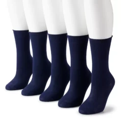 Women's Sonoma Goods For Life® 5-Pack Roll Top Crew Socks 9 Women's Sonoma Goods For Life® 5-Pack Roll Top Crew Socks -Outlet Clothiza Store 5497545 Navy