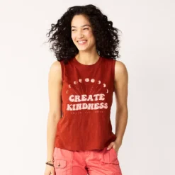 Women's Sonoma Goods For Life® Muscle Graphic Tank -Outlet Clothiza Store 5504455 Chili Create Kindness