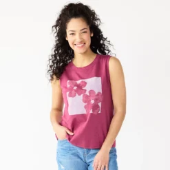 Women's Sonoma Goods For Life® Muscle Graphic Tank -Outlet Clothiza Store 5504455 Purple Floral