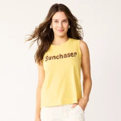 Women's Sonoma Goods For Life® Muscle Graphic Tank -Outlet Clothiza Store 5504455 Sunchaser Yellow