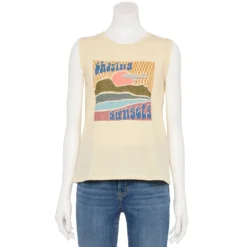 Women's Sonoma Goods For Life® Muscle Graphic Tank -Outlet Clothiza Store 5504455 Tan Chasing Sunsets