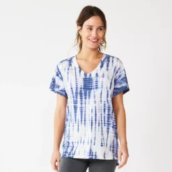 Women's Sonoma Goods For Life® Tunic Tee -Outlet Clothiza Store 5508079 Blue Tie Dye