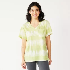 Women's Sonoma Goods For Life® Tunic Tee -Outlet Clothiza Store 5508079 Lime Tie Dye