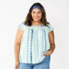 Plus Size Sonoma Goods For Life® Short Sleeve Yoke Front Top