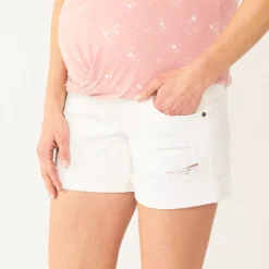 Maternity Sonoma Goods For Life® Over-The-Belly Panel Jean Shorts -Outlet Clothiza Store 5514842 Vital White