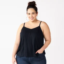 Plus Size Sonoma Goods For Life® Swing Tank -Outlet Clothiza Store 5514853 Black