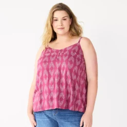 Plus Size Sonoma Goods For Life® Swing Tank -Outlet Clothiza Store 5514853 Mauve Geo
