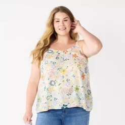 Plus Size Sonoma Goods For Life® Swing Tank -Outlet Clothiza Store 5514853 Mint Bloom