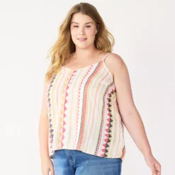 Plus Size Sonoma Goods For Life® Swing Tank -Outlet Clothiza Store 5514853 Peach Shapes