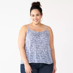 Plus Size Sonoma Goods For Life® Swing Tank -Outlet Clothiza Store 5514853 Purple Floral