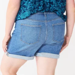 Plus Size Sonoma Goods For Life® Highrise Curvy Denim Shorts -Outlet Clothiza Store 5515737 ALT
