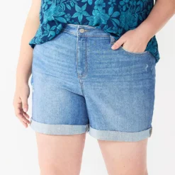 Plus Size Sonoma Goods For Life® Highrise Curvy Denim Shorts -Outlet Clothiza Store 5515737 Bohemian