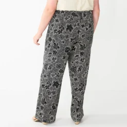 Plus Size Sonoma Goods For Life® Linen-Blend Wide-Leg Pants -Outlet Clothiza Store 5517827 ALT