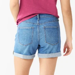 Women's Sonoma Goods For Life® High-Rise Curvy 5" Denim Shorts -Outlet Clothiza Store 5522148 ALT