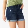 Women's Sonoma Goods For Life® High-Rise Curvy 5" Denim Shorts