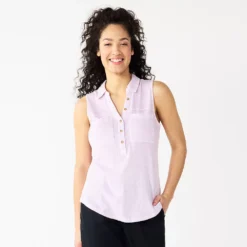 Women's Sonoma Goods For Life® Popover V-neck Utility Tank -Outlet Clothiza Store 5522895 Light Purple