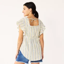 Maternity Sonoma Goods For Life® Squareneck Ruffle Top -Outlet Clothiza Store 5525569 ALT