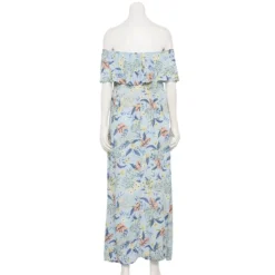 Maternity Sonoma Goods For Life® Ruffled Off-The-Shoulder Maxi Print Dress -Outlet Clothiza Store 5526627 ALT