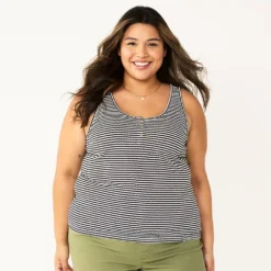 Plus Size Sonoma Goods For Life® Striped Henley Tank