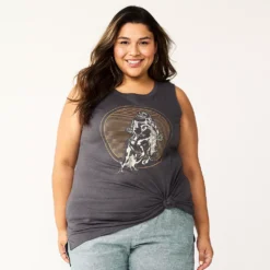 Plus Size Sonoma Goods For Life® Graphic Muscle Tank -Outlet Clothiza Store 5529302 Grey Cowboy