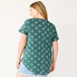 Plus Size Sonoma Goods For Life® V-Neck Tunic Tee -Outlet Clothiza Store 5532474 ALT