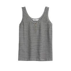 Women's Sonoma Goods For Life® Striped Henley Tank -Outlet Clothiza Store 5542172 ALT5