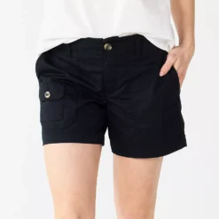 Women's Sonoma Goods For Life® Comfort Waist 5" Utility Shorts -Outlet Clothiza Store 5542176 Black
