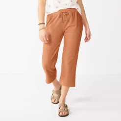Women's Sonoma Goods For Life® Cropped Lightweight Lounge Pants -Outlet Clothiza Store 5545996 Blushing Caramel