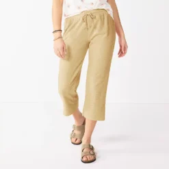 Women's Sonoma Goods For Life® Cropped Lightweight Lounge Pants -Outlet Clothiza Store 5545996 Brandon Beige